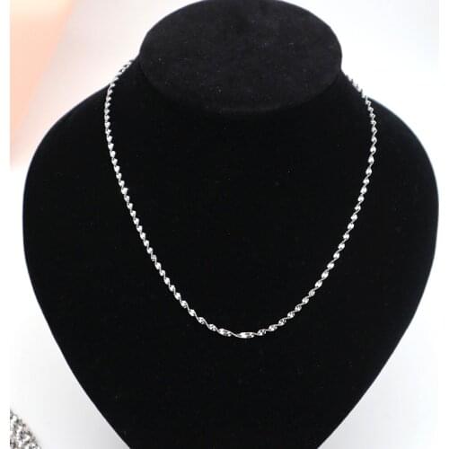925 Sterling Silver Water Wave Chain Necklaces For Women Men Only Twisted Chain Necklace Accessories Findings & Components
