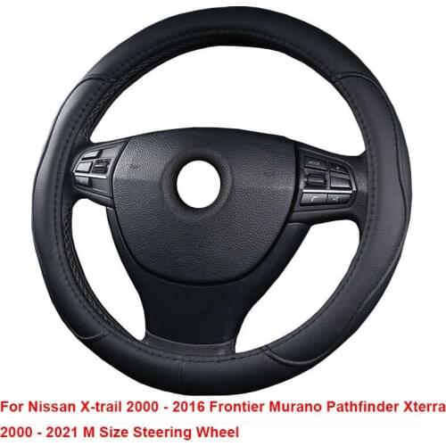 Car Steering Wheel Cover Wrap For Nissan X-trail 2000 - 2016 Frontier Murano Pathfinder Xterra 2000 - 2021 M Size Steering Whee