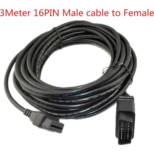 MR CARTOOL 16Pin OBD2 3 Male Extension Cable To Female Extended 3M 10 Feet OBD EOBD Car Diagnostic tool