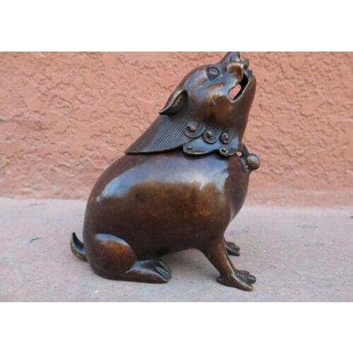 China bronze copper carved beautiful rat incense burner sculpture statue