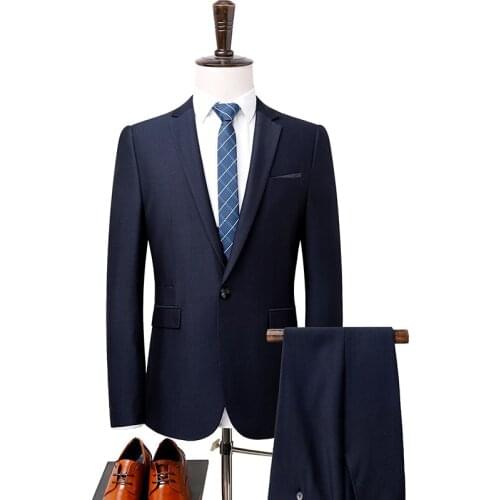 Suit Top Quality Men Set 2020 Latest Coat Pant Designs One Button Luxury Double Pocket Mens Suits Groom Mans Formal Wear 6665