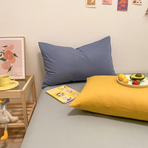 2021 new design high quality 100% Washed Cotton multicolor Solid Color Pillowcase 48x74cm