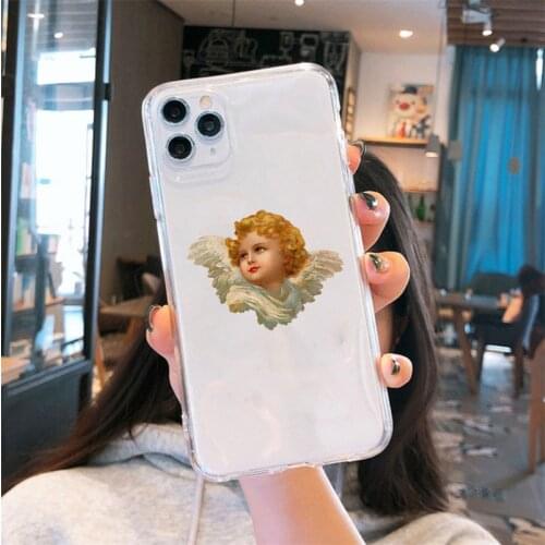 God Bless You Angel Soft Clear Transparent Silicone Phone Cases for Iphone 11 Pro Max XS MAX XR Se 6s 7 8 Plus Cover Case Capa