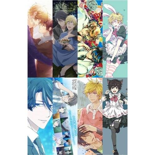 8pcs Hitorijime My Hero Anime Bookmarks Waterproof Transparent PVC Plastic Bookmark Beautiful Book Marks Gift