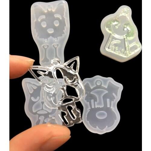 1pcs UV Resin Jewelry Liquid Silicone Mold Animals Dogs Cartoon Resin Charms Pendant Molds For DIY Decorate Making Jewelry