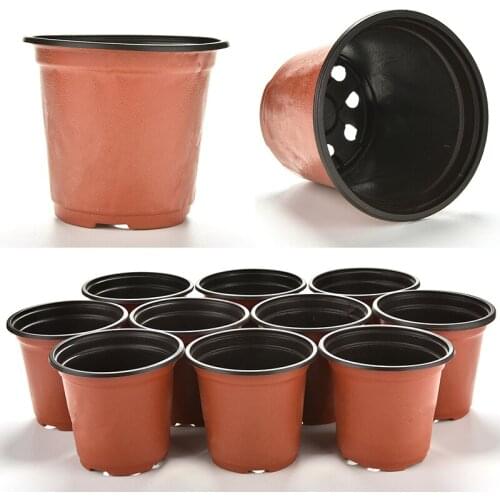 10pcs Plastic Mini Round Flower Pot Terracotta Nursery Planter Home Decor NEW