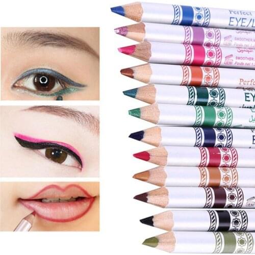 12 Pcs/Set Mixed Colors Make Up Eyeliner Pencil Waterproof Eye Liner Beauty Pen Cosmetics Eyes Makeup Tools NE