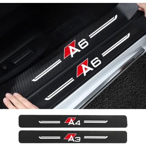 4pcs Cloth fiber Car threshold protect for Audi A3 A4 A5 A6 A7 A8 Q3 Q5 Q7 S1 S2 S3 S4 S6 S8 TT B8 Car Door Sticker