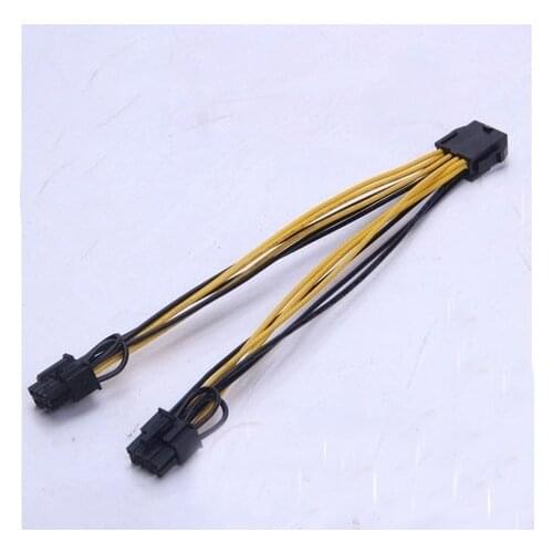 5pcs/lot CPU 8pin Female to dual PCI-E PCI Express 8p ( 6+2 pin ) Male power cable 18AWG wire for graphics card BTC Miner 20cm