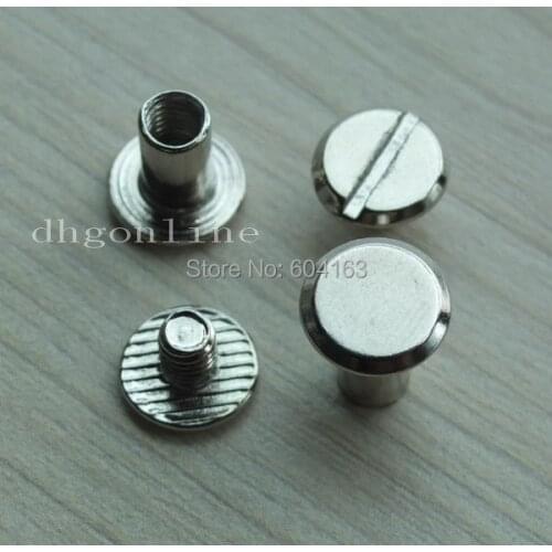 50 PCS 8mm x 9mm Solid Slotted Screw Head Button Screwback Chicago nail Stud for Floral