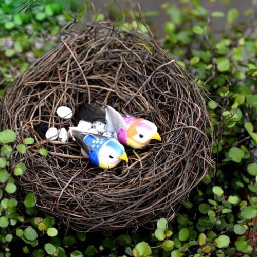 7Pcs/Set Mini Bird Nest Eggs Resin Craft Miniature Landscape Artificial Animal Decor Home Desktop Decoration Terrarium Figurine