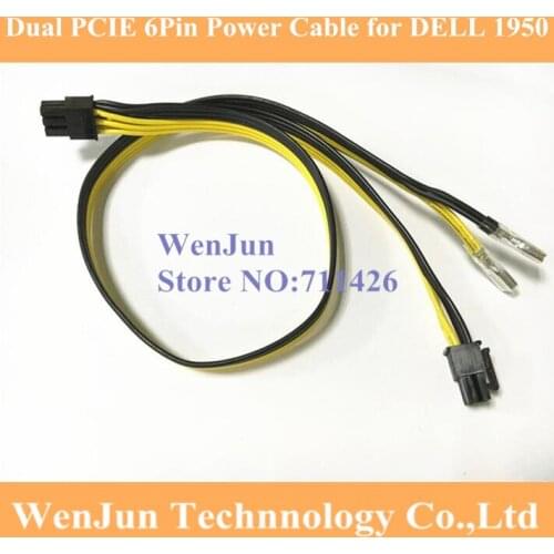 FREE SHIPPING double Port PCI-E dual 6Pin GPU Power Cable Cord 18AWG for DELL 1950 2950 1470 PE1950 PE2950 send by DHL