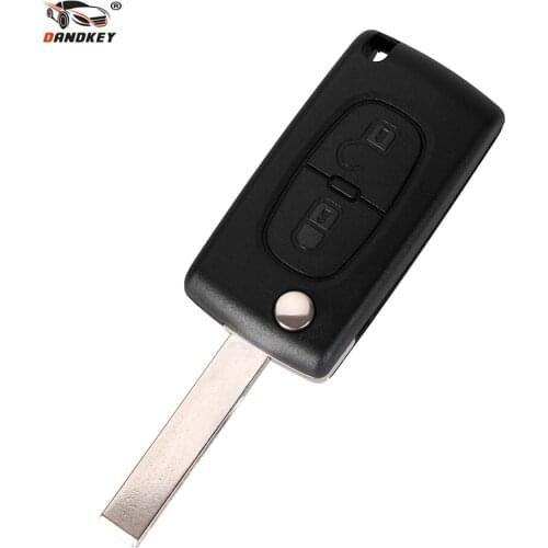 DANDKEY HU83 CE536 2B Flip Key Case Shell Cover For Peugeot 107 207 307 307S 308 407 607 For Citroen C2 C3 C4 C5 C6 C8 Xsara