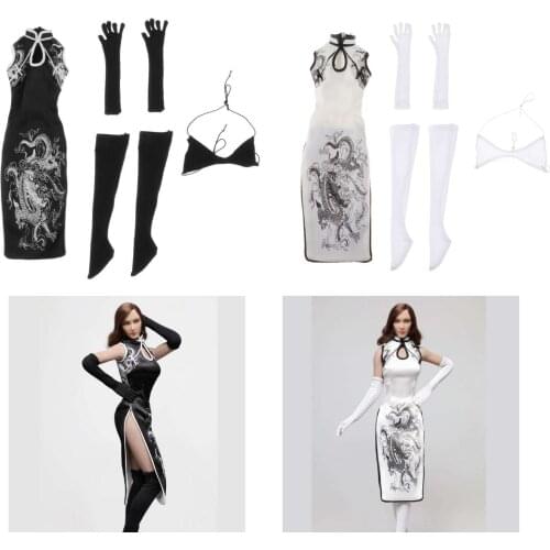 Well-Made 1/6 Girls Action Figure Cheongsam and Gloves Suit for 12 Inch Doll