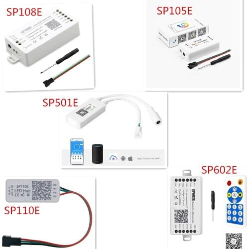 WS2812B Led Strip Controller;Bluetooth SP105E SP110E;Wifi SP108E SP501E;Music SP107E SP601E WS2811 SK6812 Light DC5V-24V