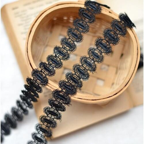 Hot Wholesale 5 Meters 2.2cm Heart Black Water Soluble Costume Decor Lace Trimming Embroidery Sew DIY Craft Lace Trim New