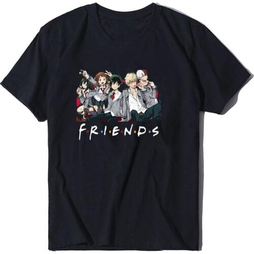 Fashion Anime My Hero Academia Bakugou Katsuki Printed Round Explosive Letter Short Sleeve T-shirt Funny Graphic Hip Hop Top