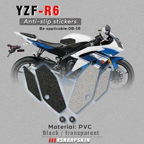 Motorcyle Sticker Decal Emblem Protector Tank Pad Tank grip For YAMAHA 08-16 YZF-R6 yzf r6 yzfr6