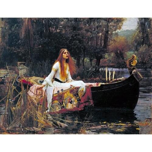 Full Square Round 5D Diamond Painting Cross Stitch The Lady Of Shalott Picture Diamond Embroidery Rhinestone Mosaic Home Decor