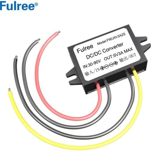 30-90V to 5V Buck Converter 24V 36V 48V 60V 72V Convert to 5V 1A 2A 3A DC DC Step Down Car Power Supply for GPS Tablet Camera