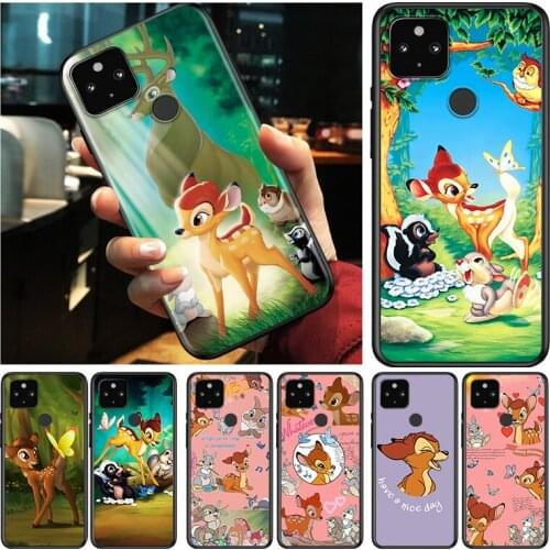 Disney Fawn Bambi Shockproof Cover for Google Pixel 5 4 5A 4A XL 5G Black Phone Case Shell Soft Fundas Coque Capa