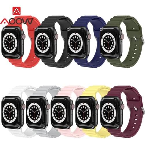 Silicone Sport Strap for Apple Watch iwatch 6 5 4 3 2 SE 38mm 42mm 40mm 44mm Men Women Waterproof Replacement Wrist Band Belt