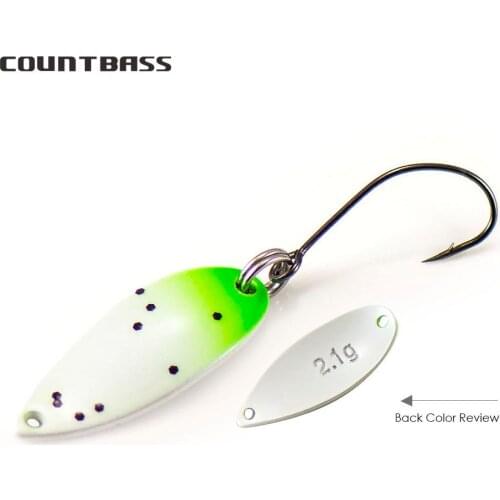 COUNTBASS Trout Fishing Spoons 2.1g 5/64oz Casting Lure for Salmon Pike Bass Metal Brass Baits