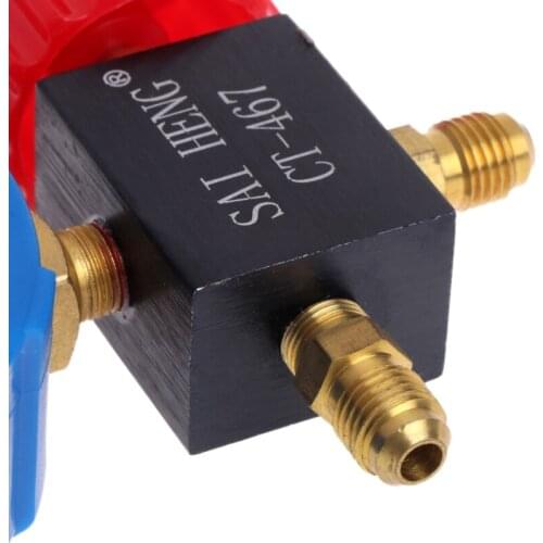Air Conditioner Three-Way Single Manifold Gauge Valve R134A R404A R22 R410A