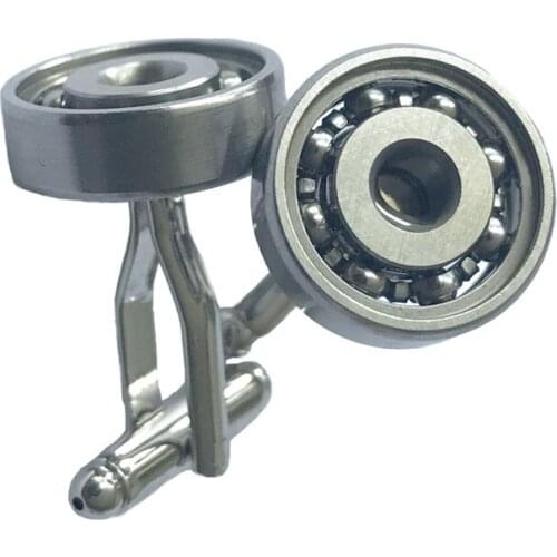 Ball Bearing Cufflinks Functional Rotatable Diversity of Mechanic Vintage Metal Color Bearing Design Cuff Links