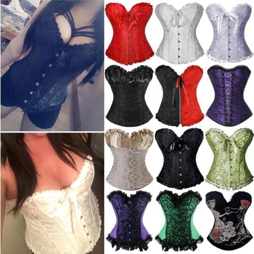 X Sexy Women Steampunk Renaissance Corset Lace Up boned Bustier Waist Trainer Corsets Cincher Plus Size S-6XL Free Shipping