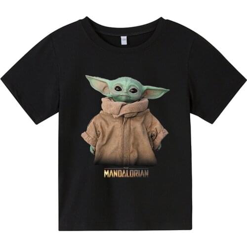 Baby Yoda Kids Clothes Boys T Shirt Mandalorian Grogu Print O Neck Short-sleeved Multicolor Girls T-shirt Top Summer Tee Shirt
