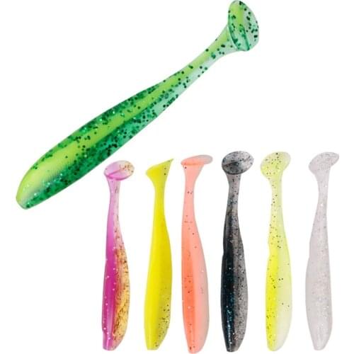 10Pcs/lot soft Fishing Lure Single/Two color 70mm/2g Jig Wobbler Swimbait Artificial Silicone Soft Bait Carp Bass Sea Lures