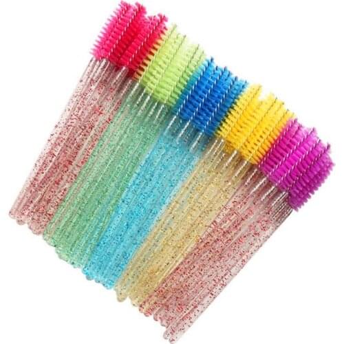 1000pcs Disposable Mascara Wands Applicators Multicolored Mascara Brushes Eyelash Eyebrow Brushes Cosmetic Brush Makeup Tool