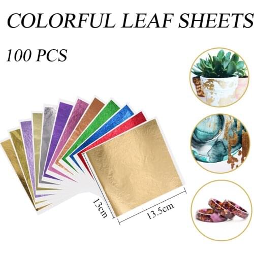 13x13.5cm Black Foil Paper Gold Leaf Sheet in Arts and Crafts Furniture Nail Decorations Painting Pota