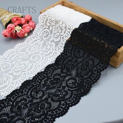 2 yards high quality stretch lace white and black DIY sewing lingerie / wedding dress / dress / intimate contact with the fabric