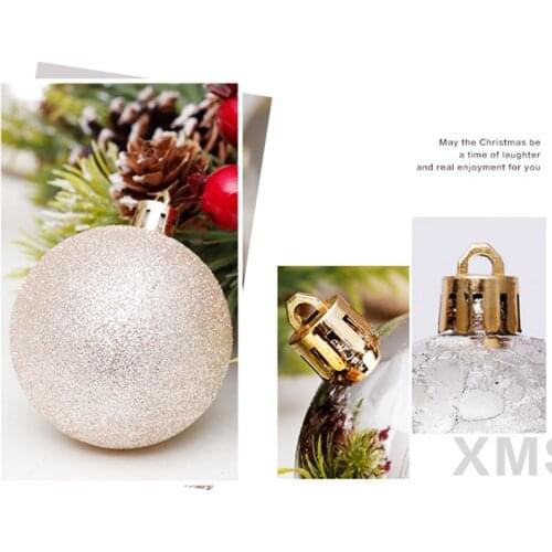 30pcs 6cm Christmas Balls Decoration Gold Transparent Hanging Xmas Tree Ornament H58C