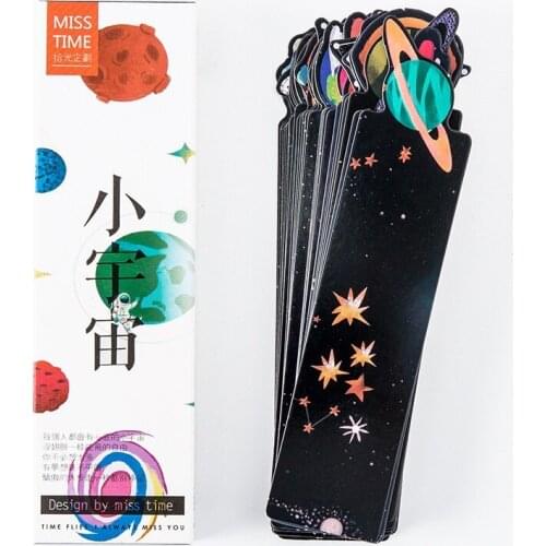 30pcs/set Wonderful Universe Paper Bookmark Book Holder Message Card Promotional Gift Stationery