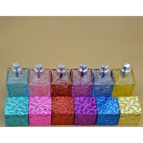 5pcs/lot 20ML 30ml Water Cube Design Empty Perfume Bottles Atomizer Spray Glass Refillable Bottle Spray Scent Case
