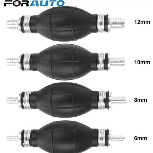FORAUTO 6mm 8mm 10mm 12mm Aluminum Rubber Hand Fuel Pump Hand Primer Bulb Fuel Pump For Car Boat Outboard Line