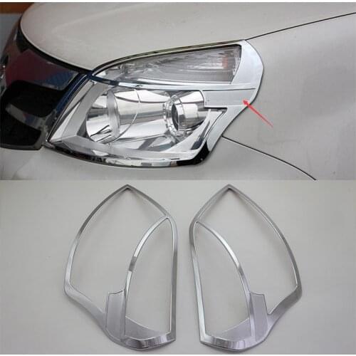 Car Accessories Exterior Decoration ABS Chrome Front Head Light Lamp Cover Trim 2pcs For Foton Tunland 2016 Car-styling