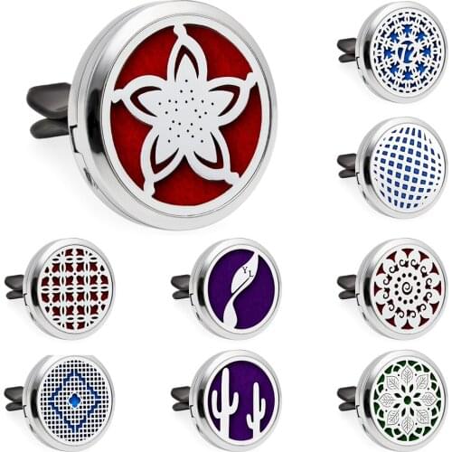 Shapes Essential Oil Perfume Car Diffuser 30mm Magnetic Open Locket 10pcs Pads Free