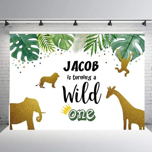 BEIPOTOCustom Backdrop photography background Jungle safari animals baby shower Wild one birthday party banner photo booth B319