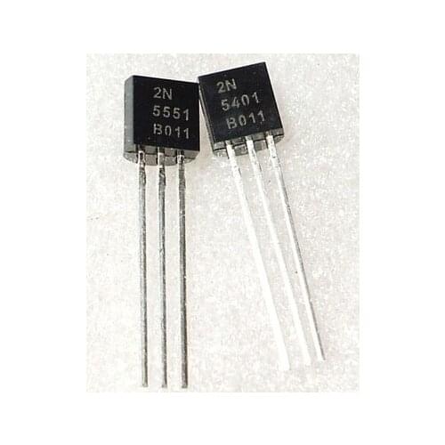 100pcs 2N5551 2N5401 5551 5401 TO-92 (50PCS* 2N5401+50PCS* 2N5551 ) TO92 Bipolar Transistors