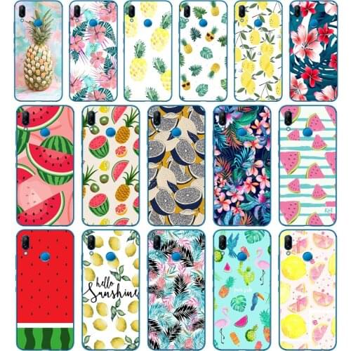 236D Summer Pineapple Lemon Cactus Watermelon Floral Cover for Huawei P9 P10 P20 P30 Lite mate 10 20 PRO lite p smart 2019 case