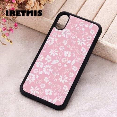 Iretmis 5 5S SE 2020 Phone Cover Case for iPhone 6 6S 7 8 Plus X Xs XR 11 12 Mini Pro Max Rubber Silicone Pink Floral