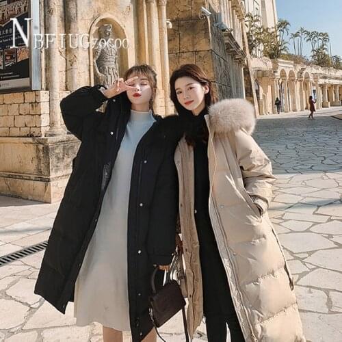 Yellow Khaki Beige Black Colors Women Parkas S-3XL Faux Fur Collar Female Jacket