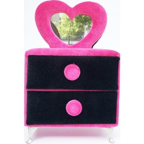 G05-X5149 children baby gift Toy 1:6 Dollhouse mini Furniture Miniature rement pink Flannel Dressing table 1pcs