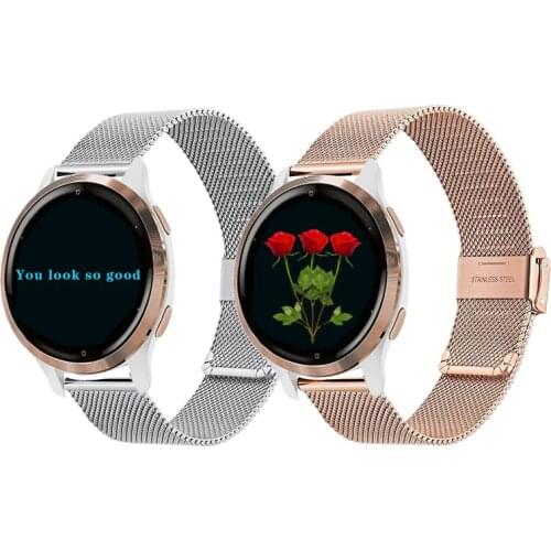 For Garmin Vivoactive 3 4 4S Milanese Metal Watch Band For Garmin Huawei amazfit Accessoires Forerunner 245 Venu SQ 2 2S Strap