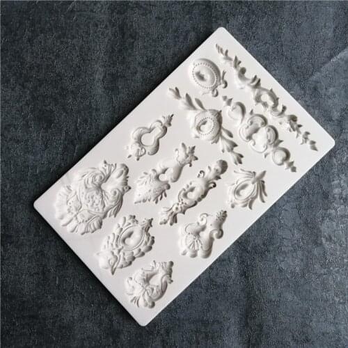 European lace embossed silicone mold decoration tool chocolate mold cake, Gumpaste mold, Sugarcraft, kitchen utensils