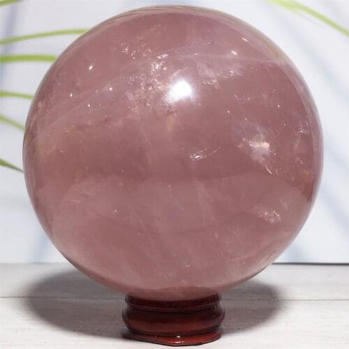 Natural Starlight Rose Quartz Crystal Sphere Mascot Ornament Reiki Massgae Pink Gemstone Globe Ball Home Decor Collection